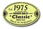 Distressed Aged Established 1975 Aged To Perfection Oval Design For Classic Car External Vinyl Car Sticker 120x80mm