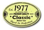 Distressed Aged Established 1977 Aged To Perfection Oval Design For Classic Car External Vinyl Car Sticker 120x80mm