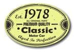 Distressed Aged Established 1978 Aged To Perfection Oval Design For Classic Car External Vinyl Car Sticker 120x80mm