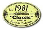 Distressed Aged Established 1981 Aged To Perfection Oval Design For Classic Car External Vinyl Car Sticker 120x80mm