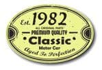 Distressed Aged Established 1982 Aged To Perfection Oval Design For Classic Car External Vinyl Car Sticker 120x80mm