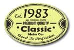 Distressed Aged Established 1983 Aged To Perfection Oval Design For Classic Car External Vinyl Car Sticker 120x80mm