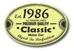 Distressed Aged Established 1986 Aged To Perfection Oval Design For Classic Car External Vinyl Car Sticker 120x80mm