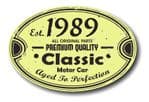 Distressed Aged Established 1989 Aged To Perfection Oval Design For Classic Car External Vinyl Car Sticker 120x80mm