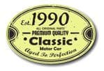 Distressed Aged Established 1990 Aged To Perfection Oval Design For Classic Car External Vinyl Car Sticker 120x80mm
