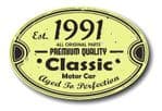 Distressed Aged Established 1991 Aged To Perfection Oval Design For Classic Car External Vinyl Car Sticker 120x80mm