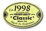 Distressed Aged Established 1998 Aged To Perfection Oval Design For Classic Car External Vinyl Car Sticker 120x80mm (1) (8) (6)