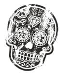 Distressed Aged Mexican Day Of The Dead SUGAR SKULL Black & White External Vinyl Car Sticker 120x90mm