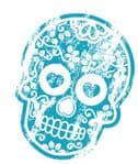 Distressed Aged Mexican Day Of The Dead SUGAR SKULL - BLUE External Vinyl Car Sticker 120x90mm