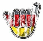 Distressed Aged NO WORRIES Hand With Germany German Flag Motif External Vinyl Car Sticker 105x100mm