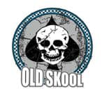 Distressed Aged OLD SKOOL Skull & Ace Motif Retro Design For Rat Look VW Vinyl Car sticker decal 90x90mm
