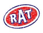 Distressed Aged RAT Oval Funny Parody Design For Rat Look VW Vinyl Car sticker decal 120x77mm