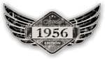Distressed Winged Vintage Edition 1956 Classic Retro Cafe Racer Design Vinyl Car Sticker 125x65mm