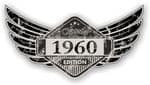 Distressed Winged Vintage Edition 1960 Classic Retro Cafe Racer Design Vinyl Car Sticker 125x65mm