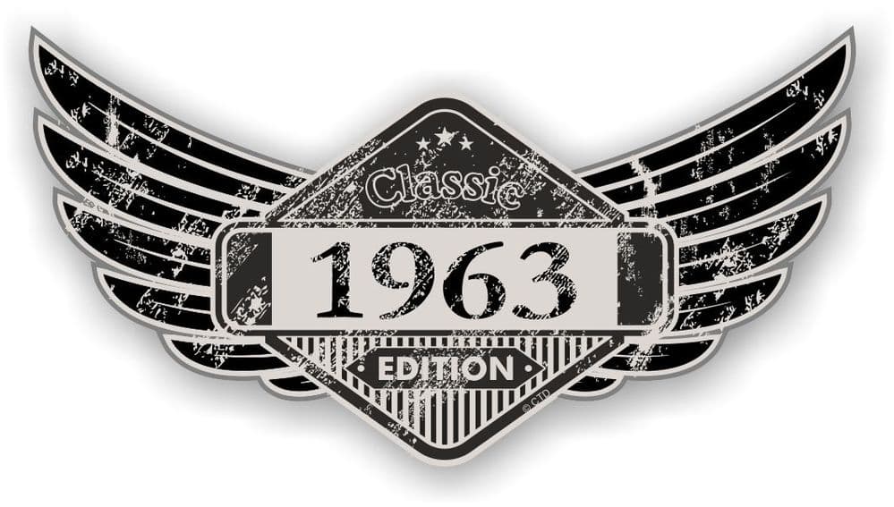 Distressed Winged Vintage Edition 1963 Classic Retro Cafe ...