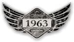 Distressed Winged Vintage Edition 1963 Classic Retro Cafe Racer Design Vinyl Car Sticker 125x65mm
