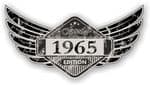 Distressed Winged Vintage Edition 1965 Classic Retro Cafe Racer Design Vinyl Car Sticker 125x65mm