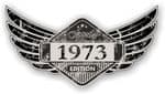 Distressed Winged Vintage Edition 1973 Classic Retro Cafe Racer Design Vinyl Car Sticker 125x65mm