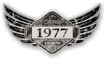 Distressed Winged Vintage Edition 1977 Classic Retro Cafe Racer Design Vinyl Car Sticker 125x65mm