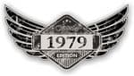 Distressed Winged Vintage Edition 1979 Classic Retro Cafe Racer Design Vinyl Car Sticker 125x65mm