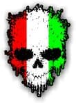 Dripping Skull With Italian Flag external Vinyl Car Sticker 85x120mm
