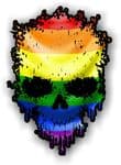 Dripping Skull With LGBT Flag external Vinyl Car Sticker 85x120mm