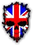 Dripping Skull With Union Jack UK Flag external Vinyl Car Sticker 85x120mm