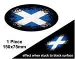 Fade To Black OVAL Design & Scotland Scottish Saltire St Andrews Flag Vinyl Car sticker 150x75mm