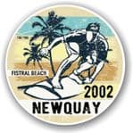 Fistral Beach 2002 Newquay Surfer Surfing Design Vinyl Car sticker decal 100x100mm