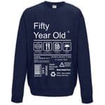 Funny 50 Year Old Package Care Label Instructions Motif 50th Birthday gift Men's Sweatshirt Jumper