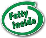 Funny Green Fatty Inside Slogan With Retro Style Novelty Design Vinyl Car Sticker Decal 105x85mm