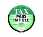 Funny GREEN Retro TAX DISC Replacement Design For Any Car External Vinyl Car Sticker 75x75mm