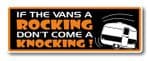 Funny If The Vans A Rocking Don't Come A Knocking Caravan Slogan With Retro Style Novelty Bumper Sticker Design Vinyl Car Sticker Decal 175x60mm