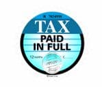 Funny Retro BLUE Paid In Full TAX DISC Replacement Design For Any Car External Vinyl Car Sticker 75x75mm
