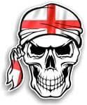 GOTHIC BIKER Pirate SKULL HEAD BANDANA St Georges Cross England Flag Vinyl Car Sticker 100x121mm