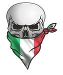 GOTHIC BIKER Pirate SKULL With Face Bandana & Italy Italian il Tricolore Flag Motif External Vinyl Car Sticker 110x75mm