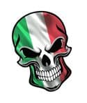 GOTHIC BIKER SKULL Italy Italian il Tricolore Flag With Motif External Vinyl Car Sticker 110x75mm
