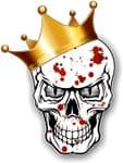 GOTHIC King of SKULL Skulls With GREY Evil Eyes and Crown Blood Splatter Motif External Vinyl Car Sticker 115x85mm