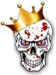 GOTHIC King of SKULL Skulls With PURPLE Evil Eyes and Crown Blood Splatter Motif External Vinyl Car Sticker 115x85mm