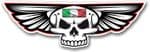 Gothic Skull With Wings With Italy Italian Flag Retro Biker Vinyl Car Sticker Decal 125x40mm