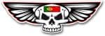 Gothic Skull With Wings With Portugal Portuguese Flag Retro Biker Vinyl Car Sticker Decal 125x40mm
