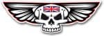 Gothic Skull With Wings With Union Jack British Flag Retro Biker Vinyl Car Sticker Decal 125x40mm