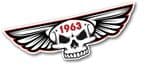 Gothic Skull With Wings Year Dated 1963 Retro Biker Vinyl Car Sticker Decal 125x40mm