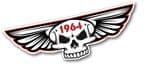 Gothic Skull With Wings Year Dated 1964 Retro Biker Vinyl Car Sticker Decal 125x40mm