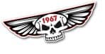 Gothic Skull With Wings Year Dated 1967 Retro Biker Vinyl Car Sticker Decal 125x40mm