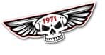 Gothic Skull With Wings Year Dated 1971 Retro Biker Vinyl Car Sticker Decal 125x40mm