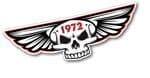 Gothic Skull With Wings Year Dated 1972 Retro Biker Vinyl Car Sticker Decal 125x40mm