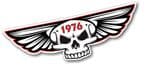 Gothic Skull With Wings Year Dated 1976 Retro Biker Vinyl Car Sticker Decal 125x40mm