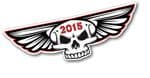 Gothic Skull With Wings Year Dated 2015 Retro Biker Vinyl Car Sticker Decal 125x40mm