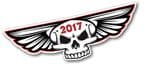 Gothic Skull With Wings Year Dated 2017 Retro Biker Vinyl Car Sticker Decal 125x40mm